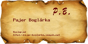 Pajer Boglárka névjegykártya